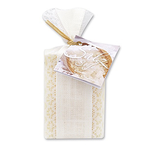 Special cold-stirred soap 100g decorated with a ribbon, Salt classic 