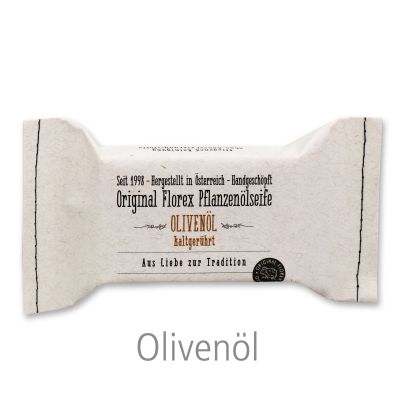 Kaltgerührte Seife 100g im genähten Papierbeutel, Olivenöl 
