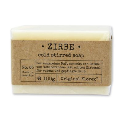 Kaltgerührte Seife 100g in Cello "Pure Soaps", Zirbe 