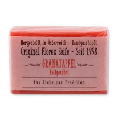 Cold-stirred soap 100g in cello with transparent paper, Pomegranate 