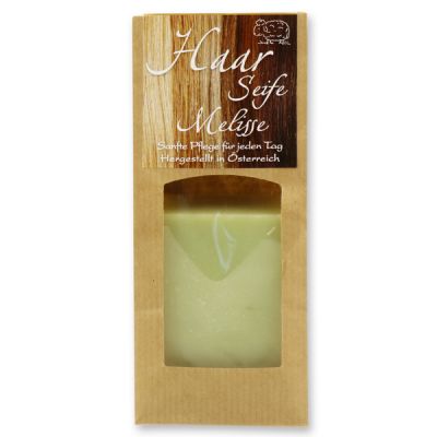 Special cold-stirred soap 100g packed in a brown bag, Hair soap melissa 