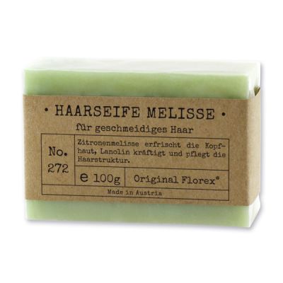 Special cold-stirred soap 100g packed in cello "Pure Soaps", Hair soap melissa 