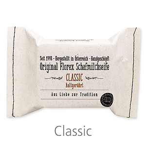 Kaltgerührte Seife 150g im genähten Papierbeutel, Classic 