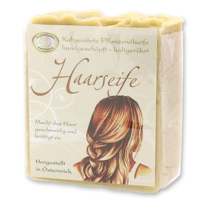 Cold-stirred sheep milk soap 150g with classic labelling, Hair soap 