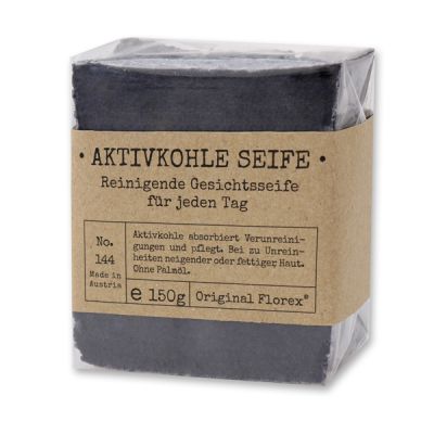 Spezialseife kaltgerührt 150g in Cello "Pure Soaps", Aktivkohle 