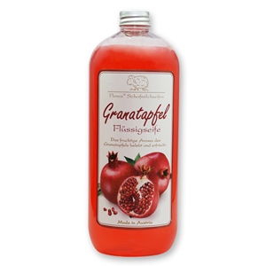 Liquid sheep milk soap refill 1L in the bottle, Pomegranate 