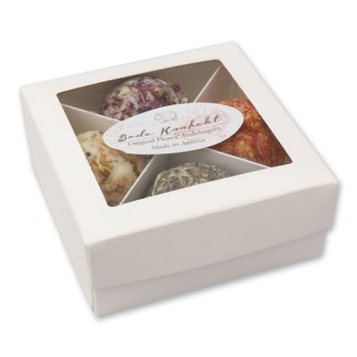 Badebutter-Kugel mit Schafmilch 50g in Schachtel, 4er Set 
