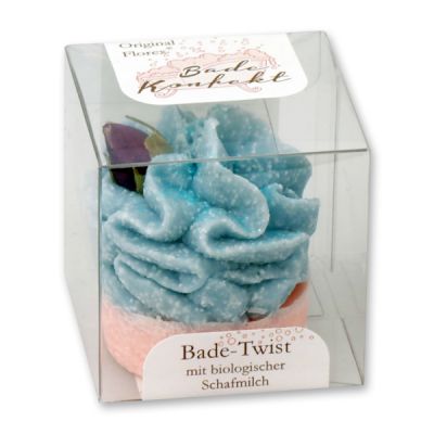 Badebutter-Twist mit Schafmilch 50g in Cellobox, Rosenknospe/Glitzernde Nacht 