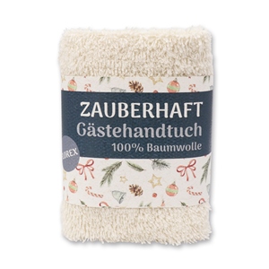 Waschtuch 30x30cm "Zauberhaft", beige 