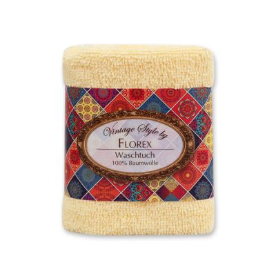 Towel 30x30cm "Vintage-Motive 102", yellow 