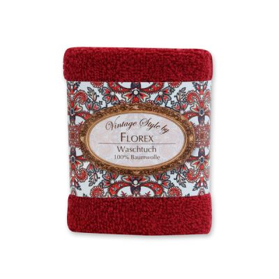 Towel 30x30cm "Vintage-Motive 108", bordeaux 