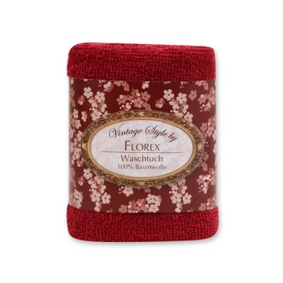 Towel 30x30cm "Vintage-Motive 109", bordeaux 