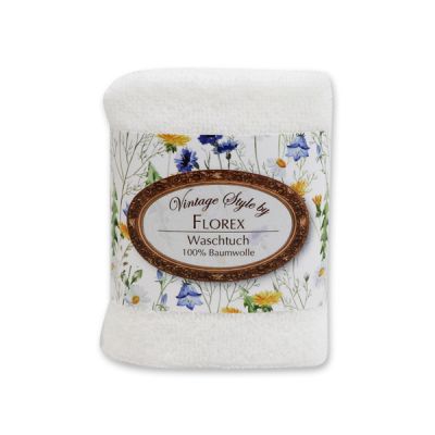 Towel 30x30cm "Vintage-Motive 113", white 