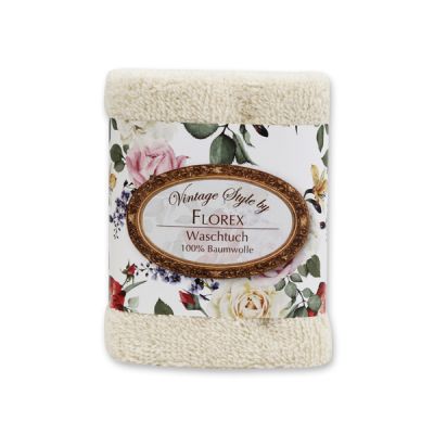 Towel 30x30cm "Vintage-Motive 143", creme 