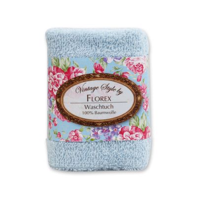Towel 30x30cm "Vintage-Motive 17", blue 
