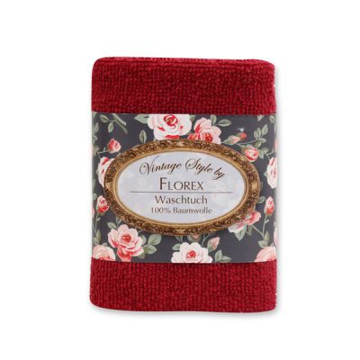 Towel 30x30cm "Vintage-Motive 171", bordeaux 