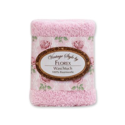 Towel 30x30cm "Vintage-Motive 19", rose 