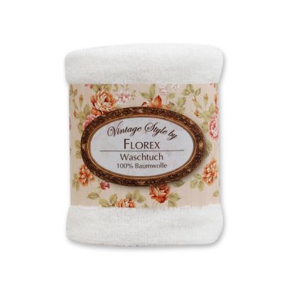 Towel 30x30cm "Vintage-Motive 20", white 