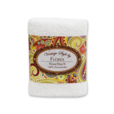 Towel 30x30cm "Vintage-Motive 33", white 
