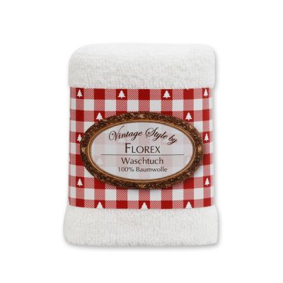 Towel 30x30cm "Vintage-Motive 41", white 