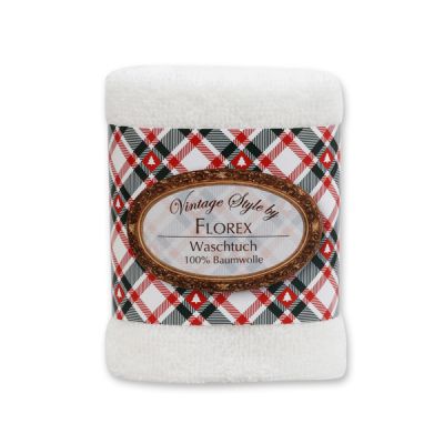 Towel 30x30cm "Vintage-Motive 42", white 