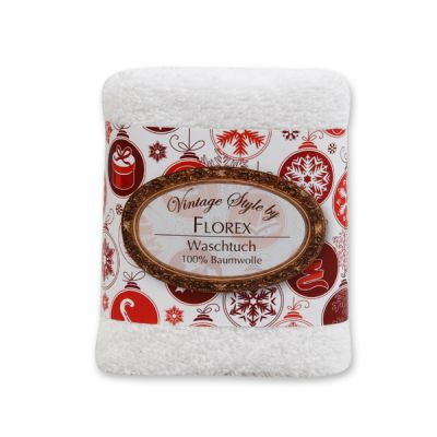 Towel 30x30cm "Vintage-Motive 46", white 