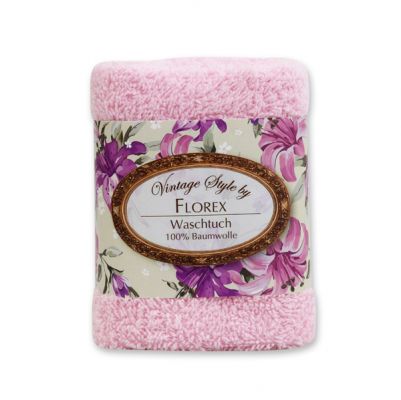 Towel 30x30cm "Vintage-Motive 56", rose 