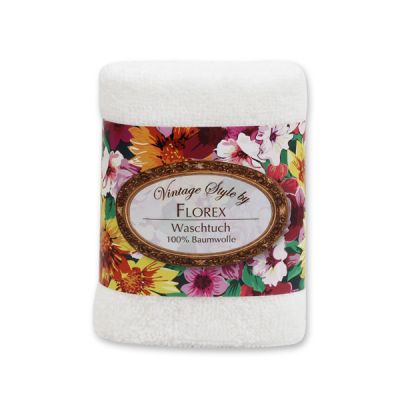 Towel 30x30cm "Vintage-Motive 73", white 