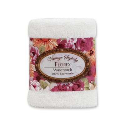 Towel 30x30cm "Vintage-Motive 74", white 
