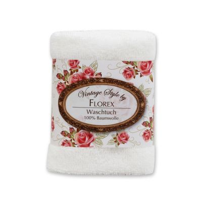 Towel 30x30cm "Vintage-Motive 77", white 