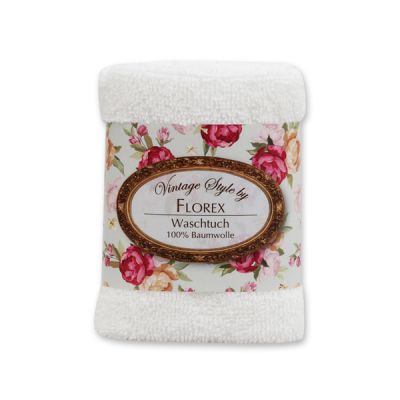 Towel 30x30cm "Vintage-Motive 78", white 