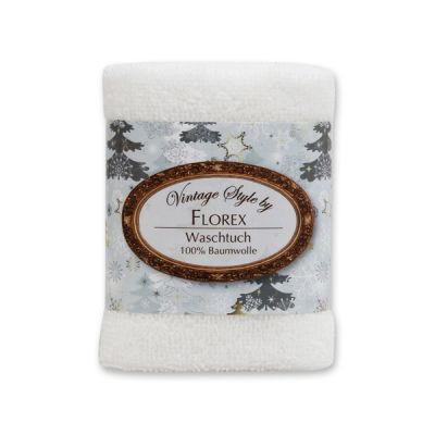Towel 30x30cm "Vintage-Motive 94", white 
