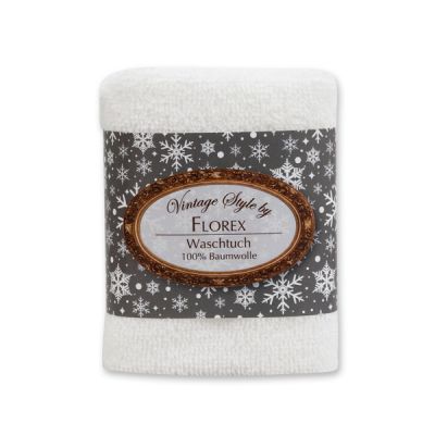 Towel 30x30cm "Vintage-Motive 95", white 