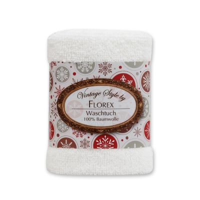 Towel 30x30cm "Vintage-Motive 96", white 