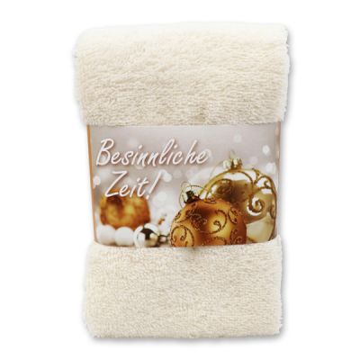 Gästehandtuch 30x50cm "Besinnliche Zeit", beige 
