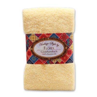 Towel 30x50cm "Vintage-Motive 102", yellow 