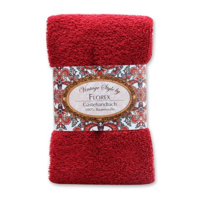 Towel 30x50cm "Vintage-Motive 108", bordeaux 