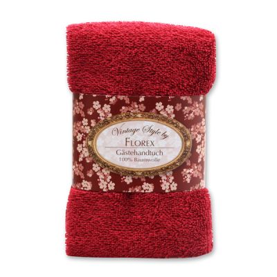 Towel 30x50cm "Vintage-Motive 109", bordeaux 
