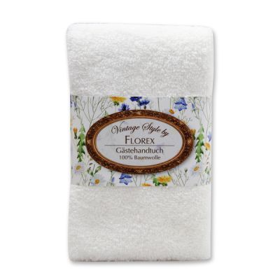 Towel 30x50cm "Vintage-Motive 113", white 