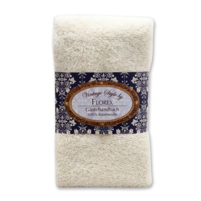 Towel 30x50cm "Vintage-Motive 129", creme 