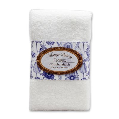 Towel 30x50cm "Vintage-Motive 132", white 