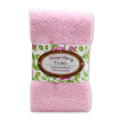 Towel 30x50cm "Vintage-Motive 135", rose 