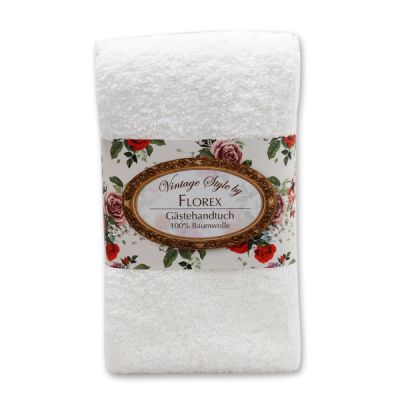Towel 30x50cm "Vintage-Motive 139", white 
