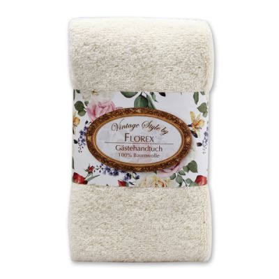 Towel 30x50cm "Vintage-Motive 143", creme 