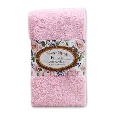 Towel 30x50cm "Vintage-Motive 144", rose 