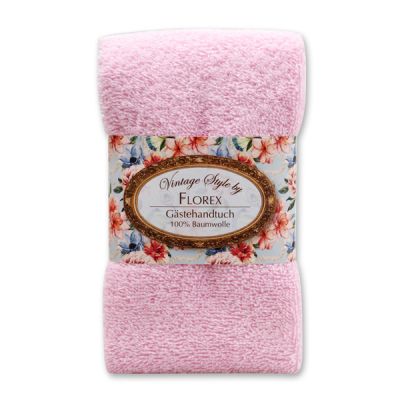Towel 30x50cm "Vintage-Motive 170", rose 