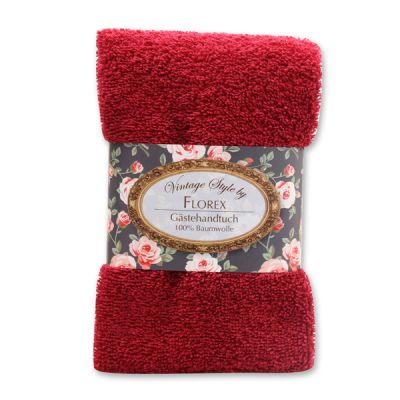Towel 30x50cm "Vintage-Motive 171", bordeaux 