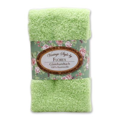 Towel 30x50cm "Vintage-Motive 18", green 