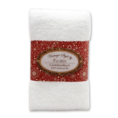 Towel 30x50cm "Vintage-Motive 182", white 