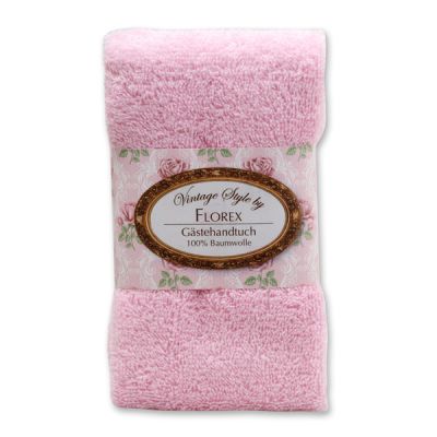 Towel 30x50cm "Vintage-Motive 19", rose 